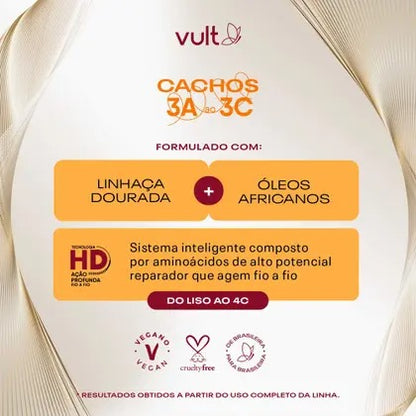 Vult Cabelos Cachos 3A ao 3C Ultra-Umidificadora Sachê - Máscara Cap