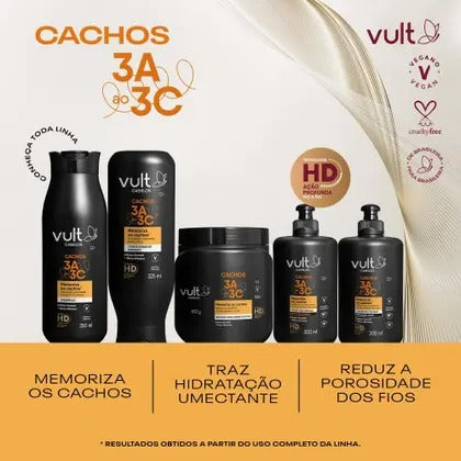 Vult Cabelos Cachos 3A ao 3C Ultra-Umidificadora Sachê - Máscara Cap